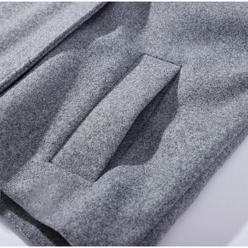 Ceridwen | High-Neck Double-Breasted Wool-Blend Coat
