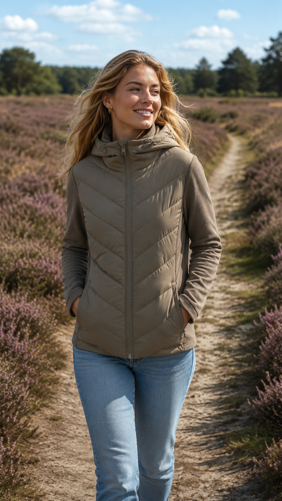 Treva | Chevron-Quilted Hooded Jacket
