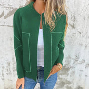 Nayeli | Contrast-Trim Zip Jacket