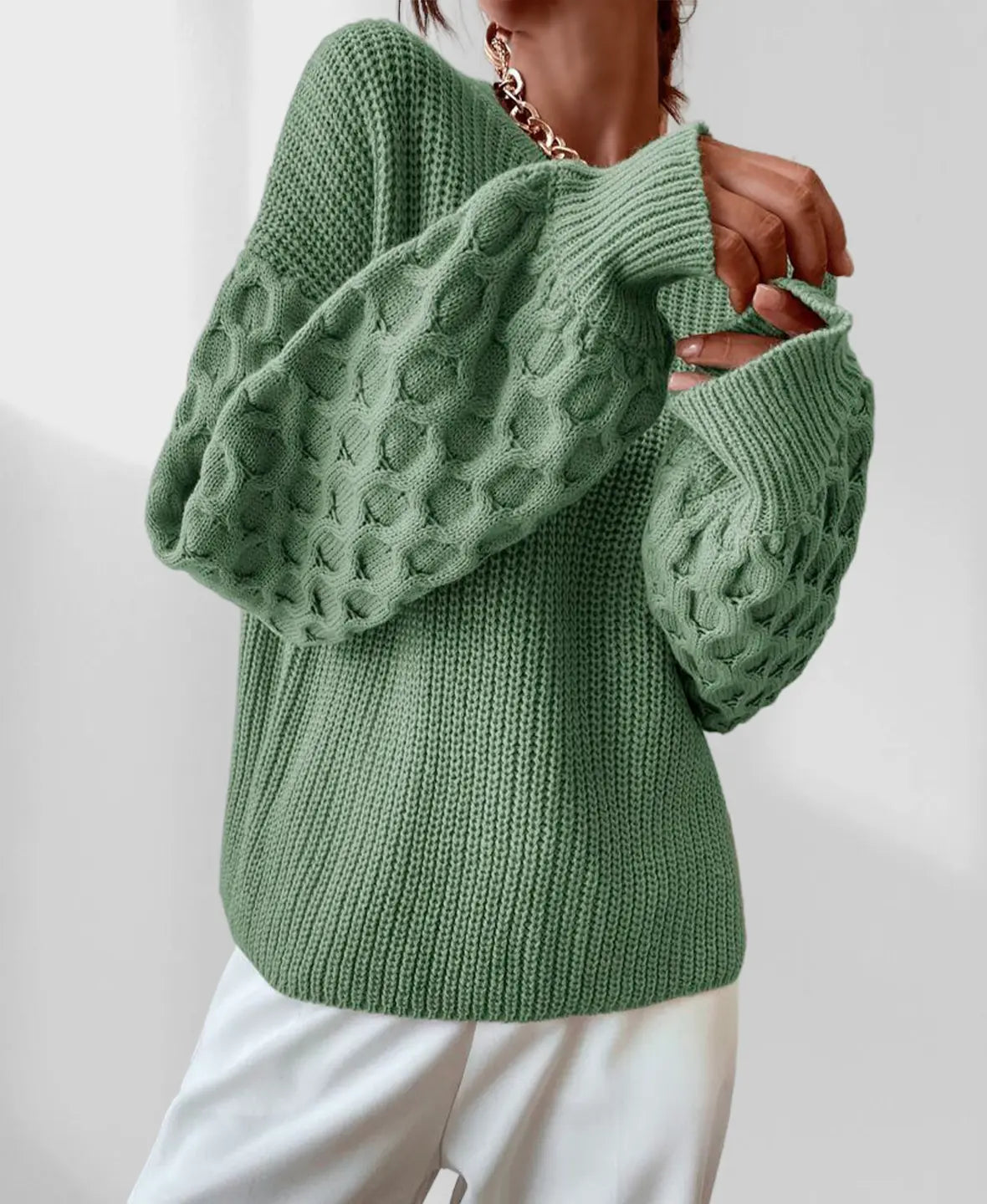 Gladis | Textured-Sleeve Jumper