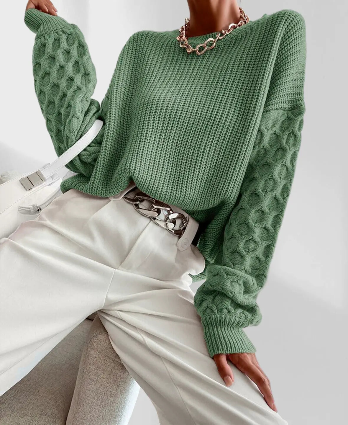 Gladis | Textured-Sleeve Jumper