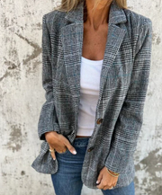 Rosia | Checked Notch-Lapel Blazer