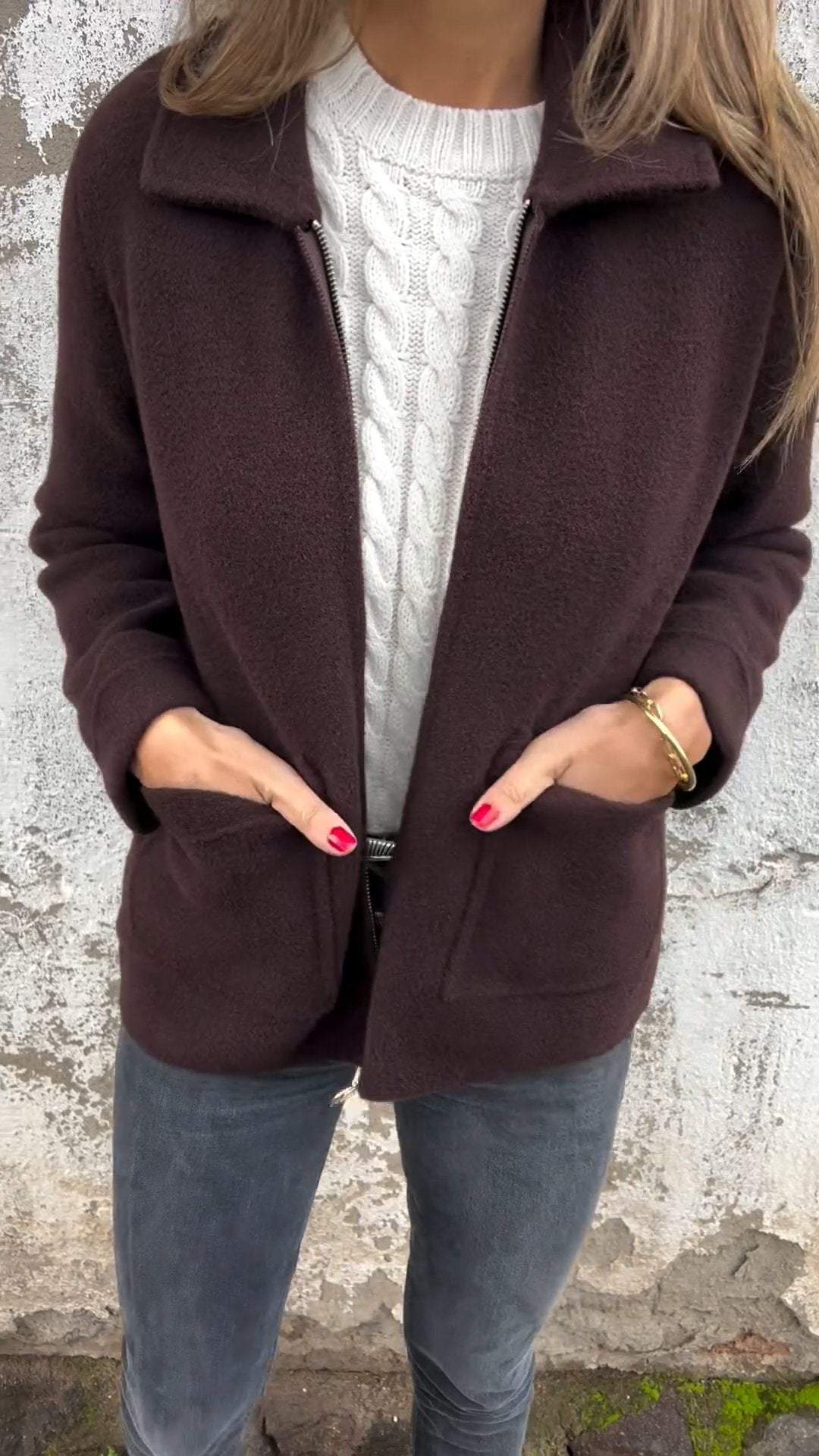 Jeannine | Collared Zip Jacket