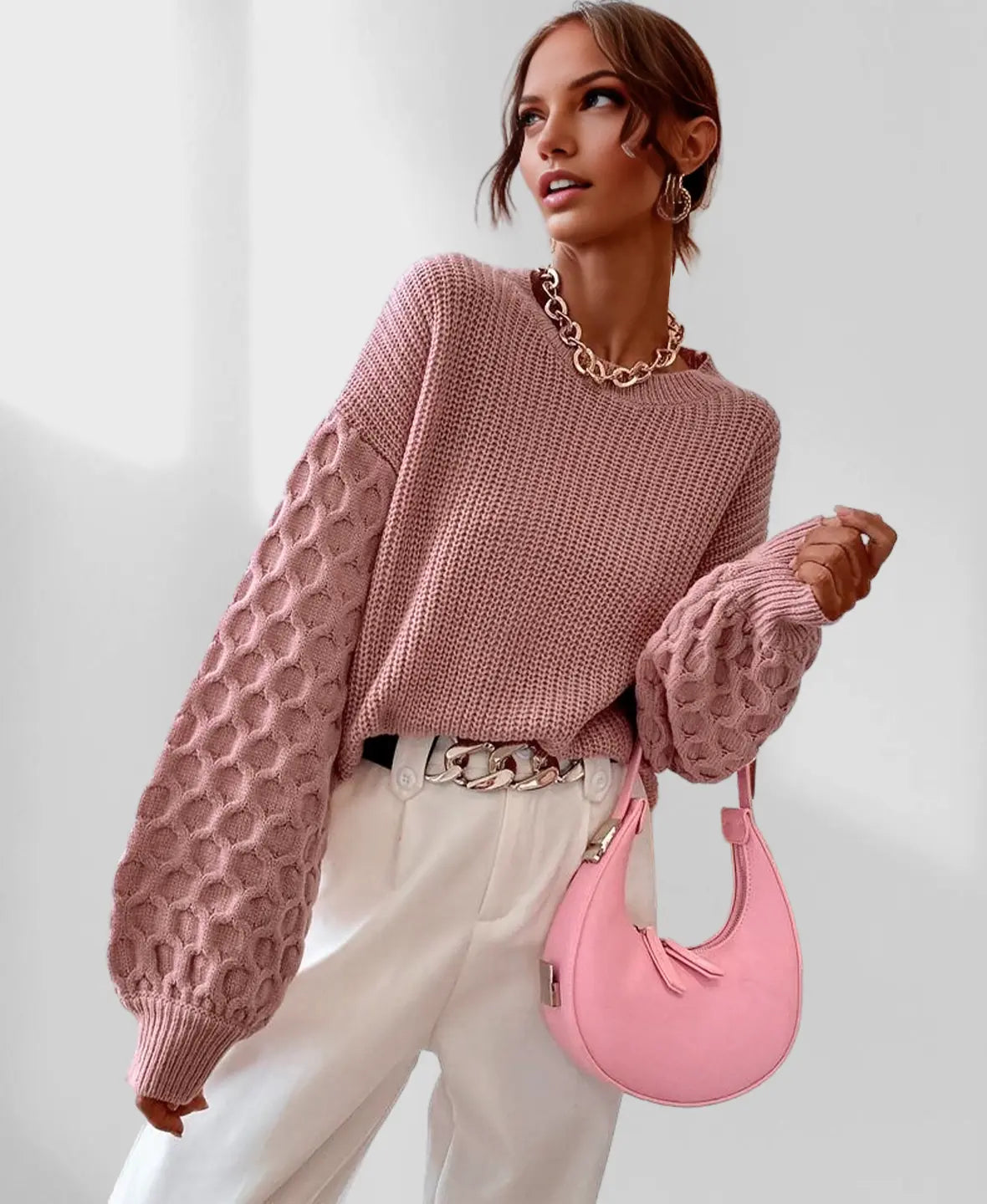 Gladis | Textured-Sleeve Jumper