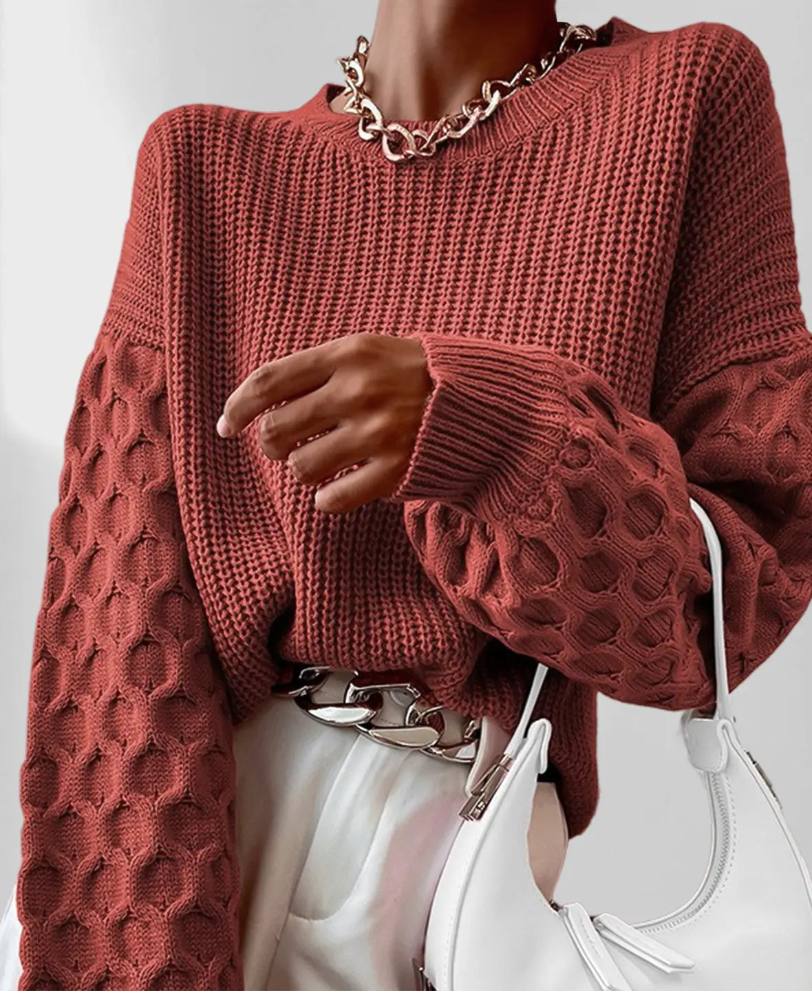 Gladis | Textured-Sleeve Jumper