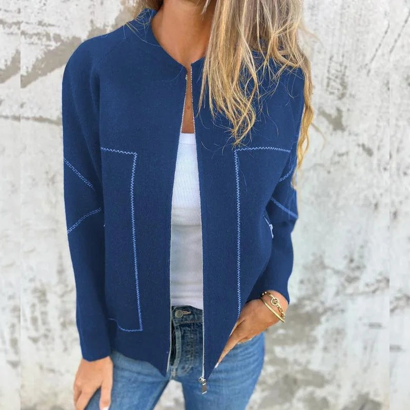 Nayeli | Contrast-Trim Zip Jacket