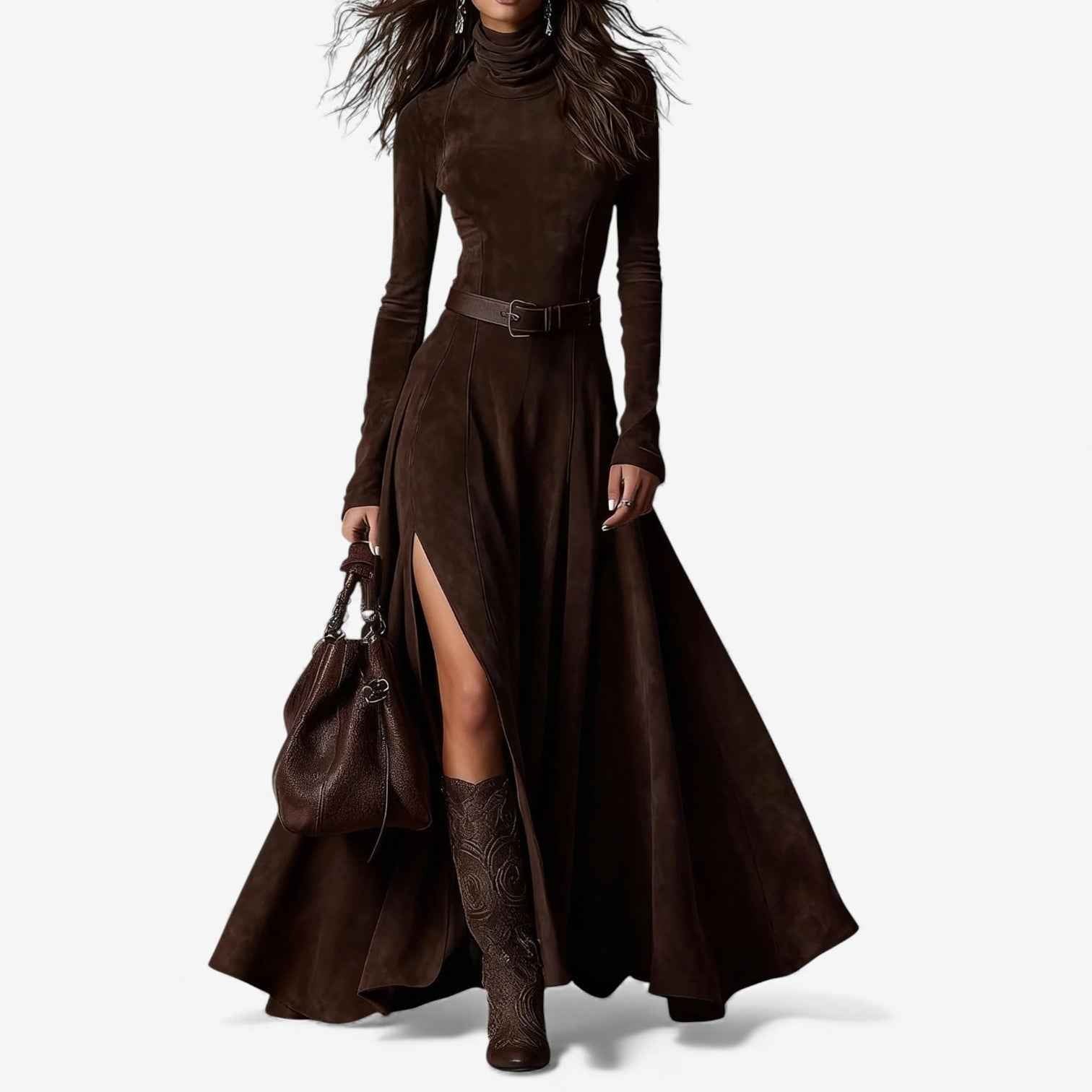 ÉLODIE | BELTED COLLARED DRESS