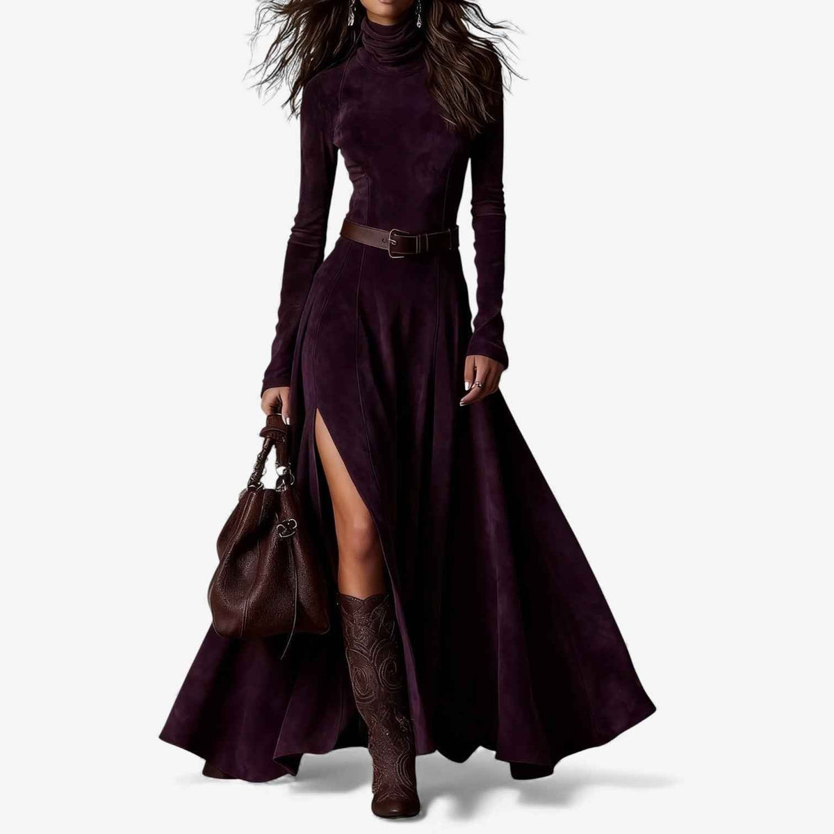 Élodie | Long Elegant Dress With Included Belt