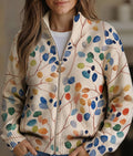 MIRELLA | BOTANICAL LEAF ZIP CARDIGAN