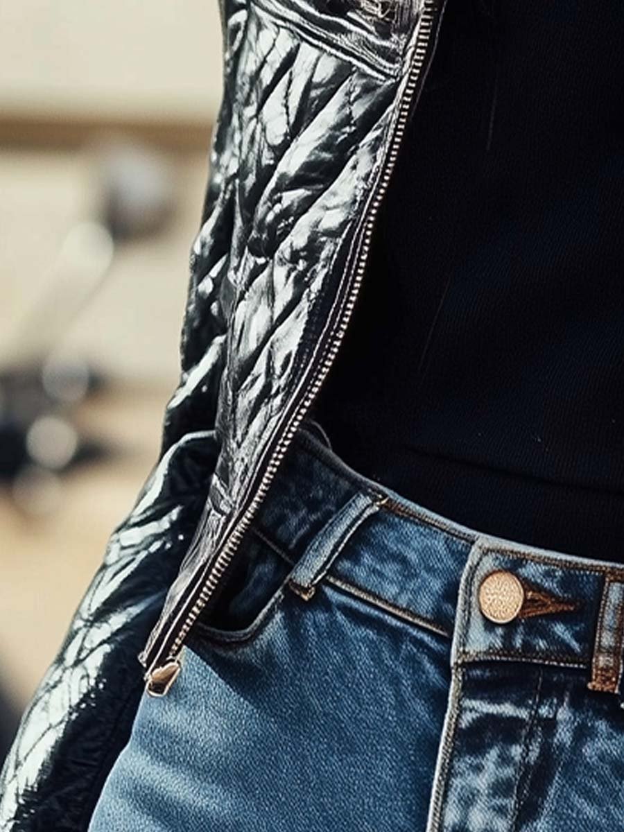 Annamae | Quilted Biker Jacket