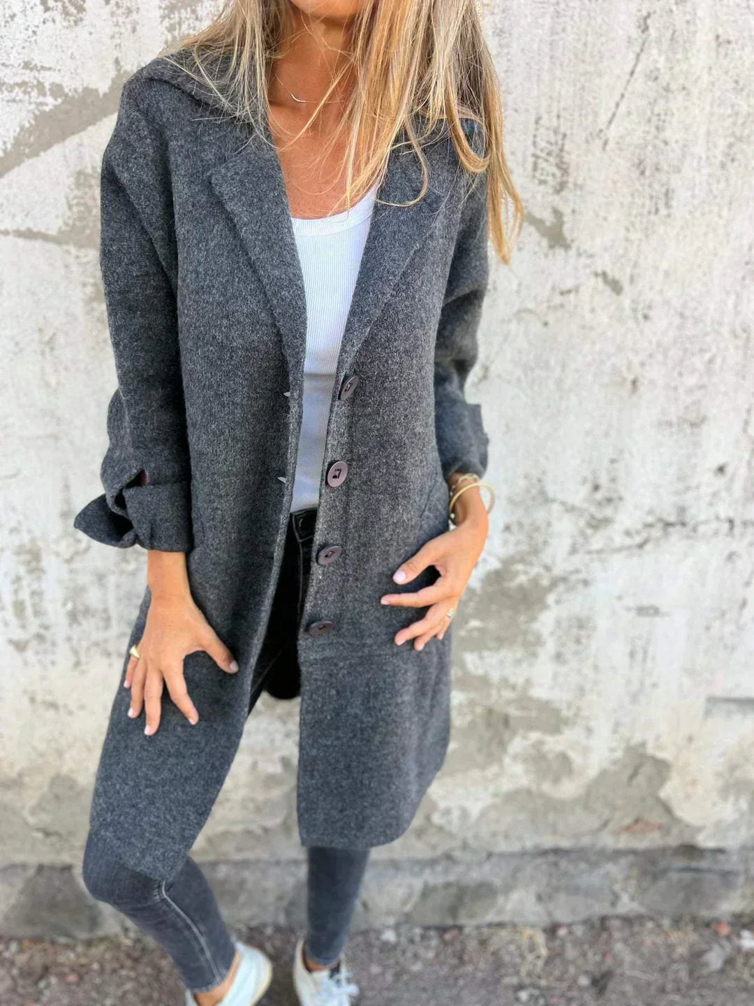 Odette | Textured Notch-Lapel Blazer