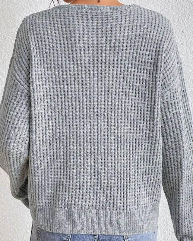 Anyssa | Notch-Neck Ribbed Jumper