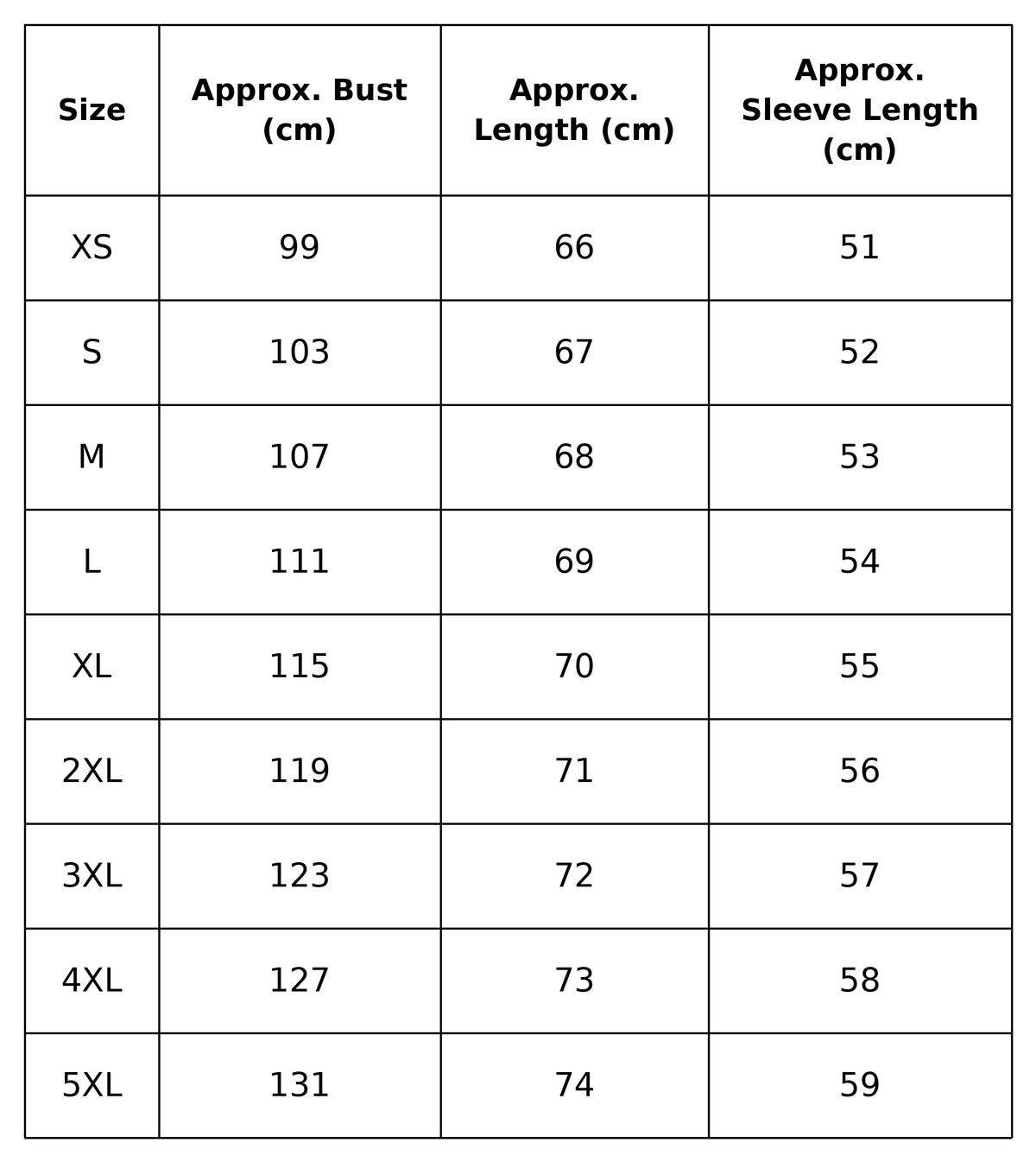 Size guide