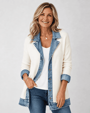 Sherlyn | Denim-Trim Lapel Jacket