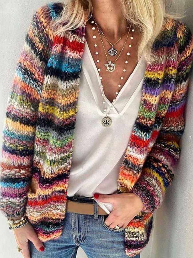 Lachelle | Multicoloured Open-Front Cardigan