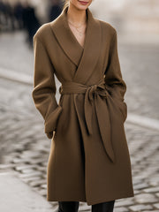 Reba | Belted Shawl-Collar Coat