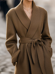Reba | Belted Shawl-Collar Coat