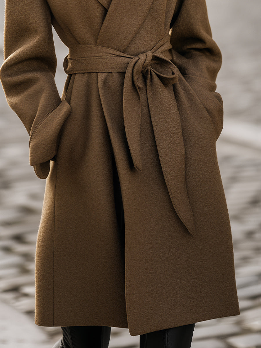 Reba | Belted Shawl-Collar Coat