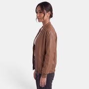 Latrice | Round-Neck Zip Bomber Jacket