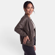 Latrice | Round-Neck Zip Bomber Jacket