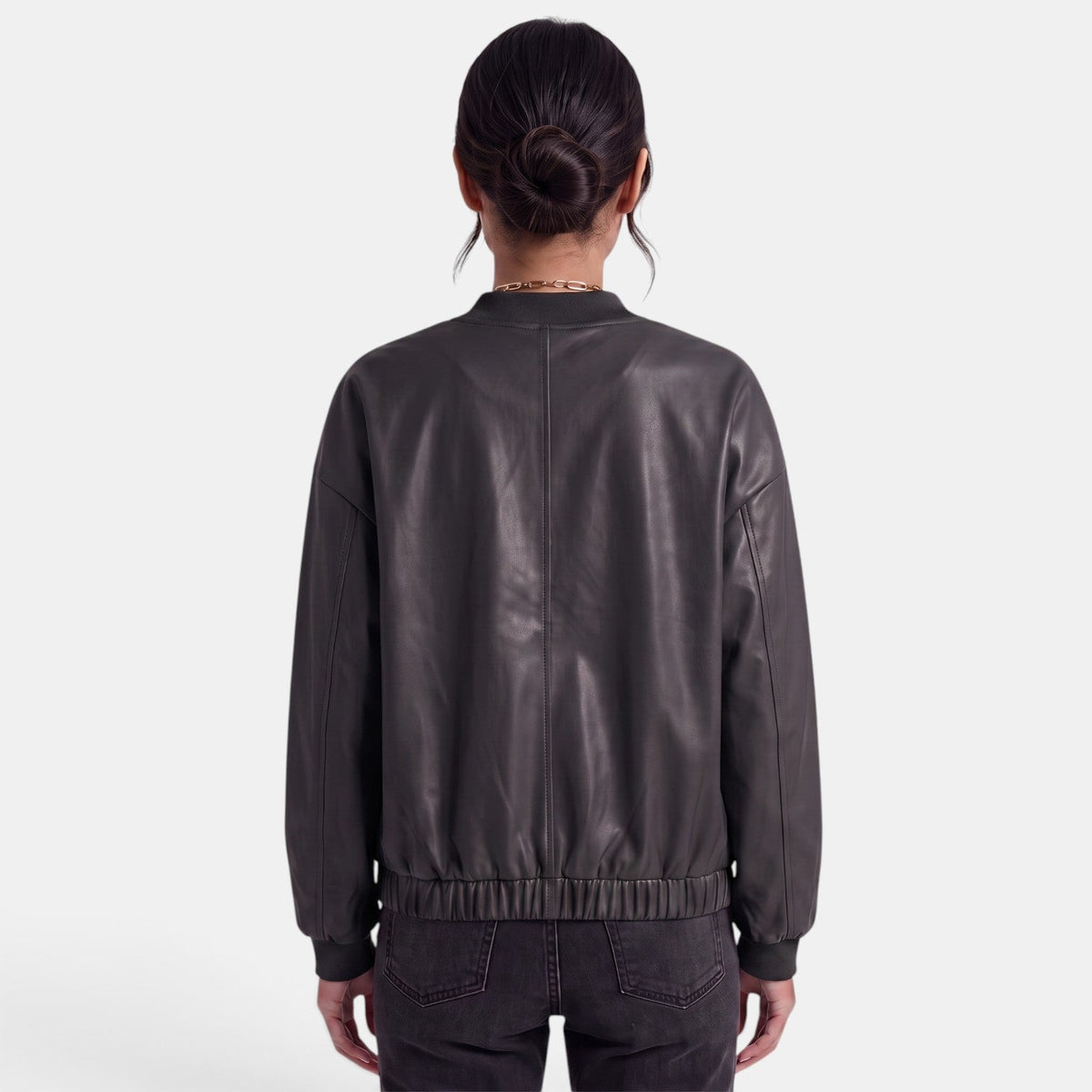 Latrice | Round-Neck Zip Bomber Jacket