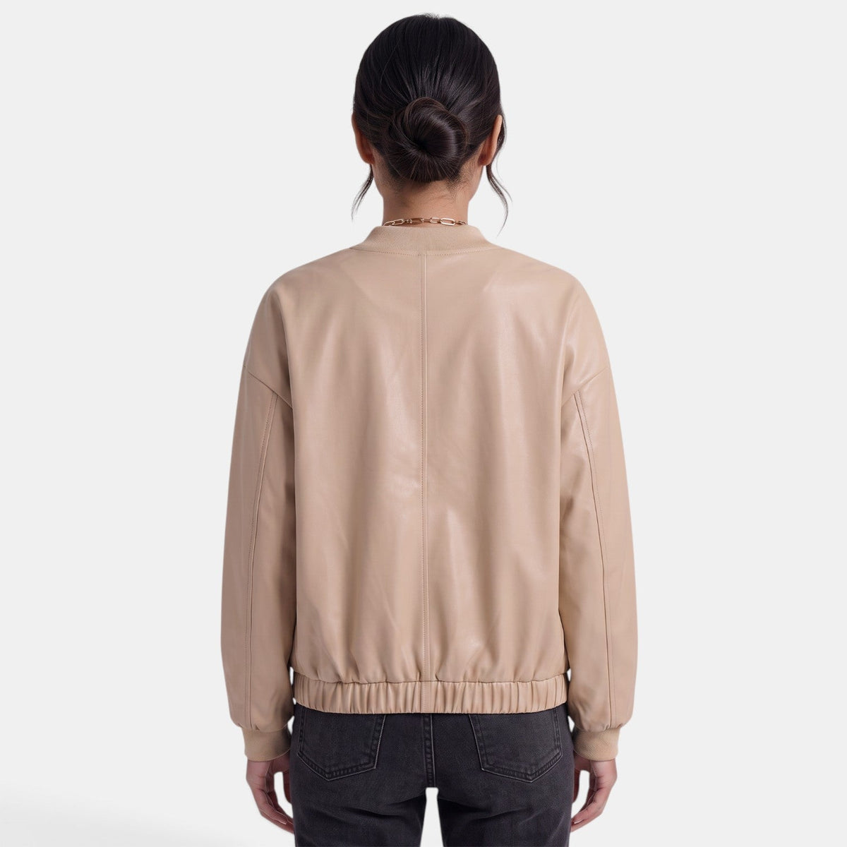 Latrice | Round-Neck Zip Bomber Jacket
