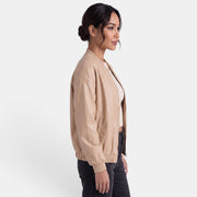 Latrice | Round-Neck Zip Bomber Jacket
