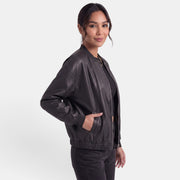 Latrice | Round-Neck Zip Bomber Jacket