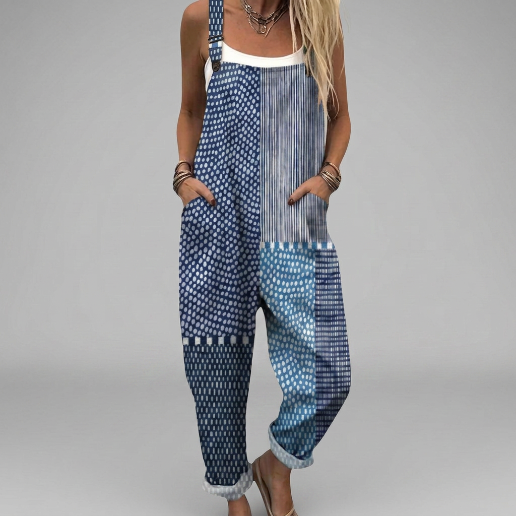 Edmonia | Patchwork-Print Dungarees