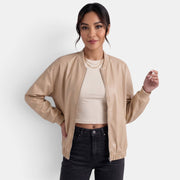 Latrice | Round-Neck Zip Bomber Jacket