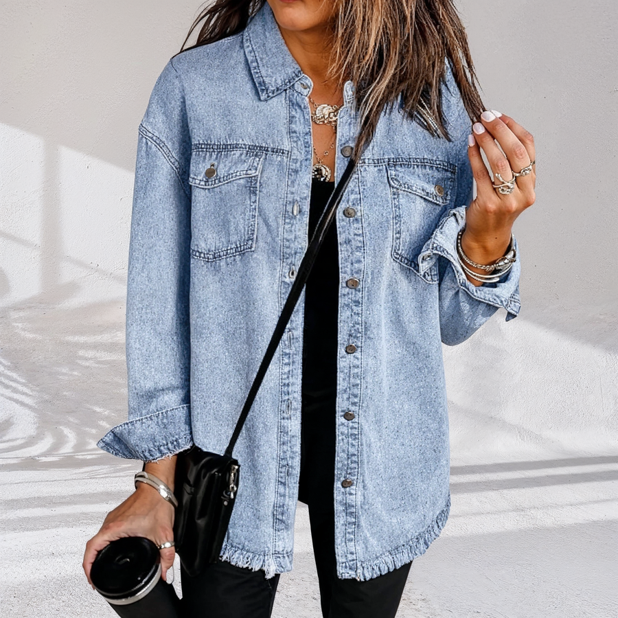 Uxue | Vintage Oversized Denim Jacket in Black