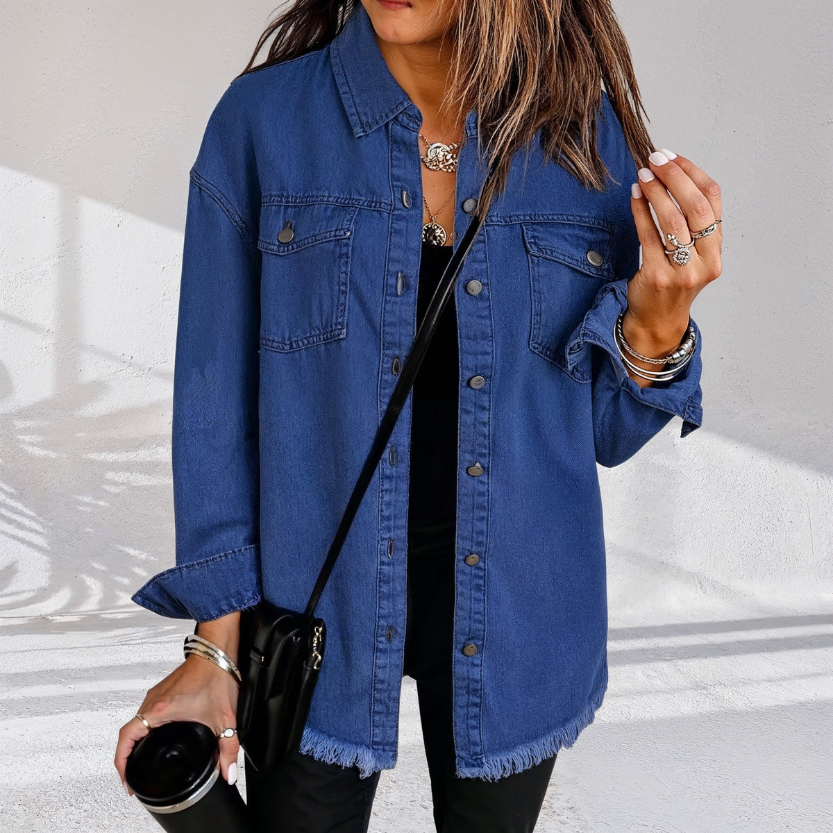 Uxue | Vintage Oversized Denim Jacket in Light Blue