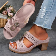 Lakeitha | Cut-Out Block-Heel Sandals