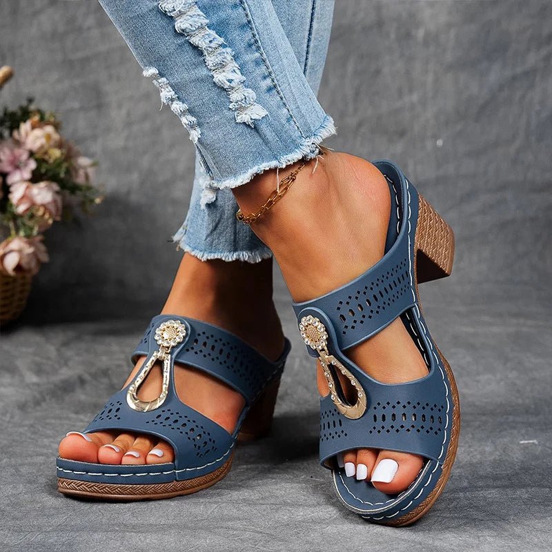 Lakeitha | Cut-Out Block-Heel Sandals