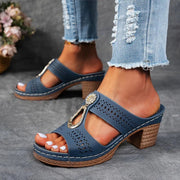 Lakeitha | Cut-Out Block-Heel Sandals