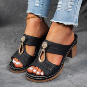 Lakeitha | Cut-Out Block-Heel Sandals