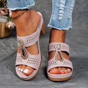 Lakeitha | Cut-Out Block-Heel Sandals