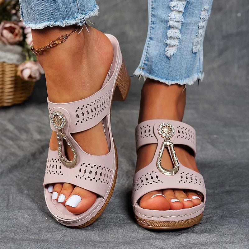 Lakeitha | Cut-Out Block-Heel Sandals