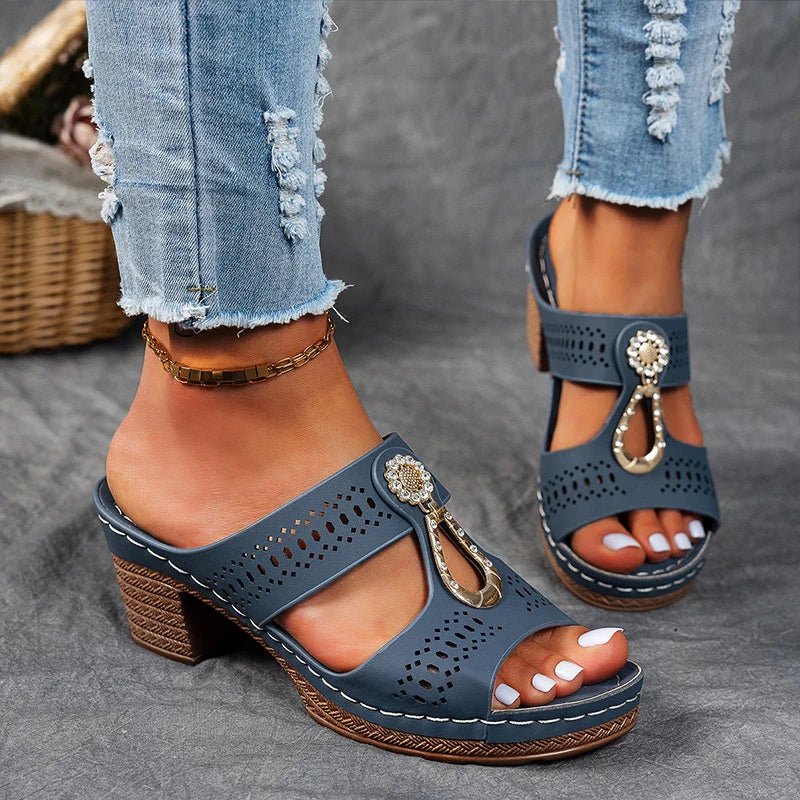 Lakeitha | Cut-Out Block-Heel Sandals