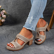 Lakeitha | Cut-Out Block-Heel Sandals
