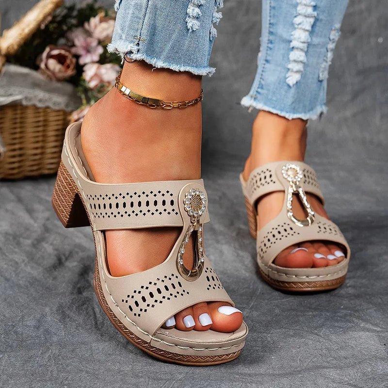 Lakeitha | Cut-Out Block-Heel Sandals