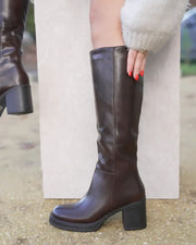 Rhosyn high heeled boots in brown
