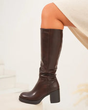 Rhosyn high heeled boots in brown