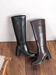 Fidelma vegan-leather high boots in black