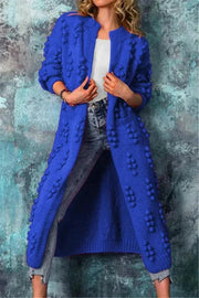 Zada | Textured Open-Front Long Cardigan