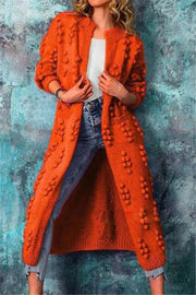 Zada | Textured Open-Front Long Cardigan