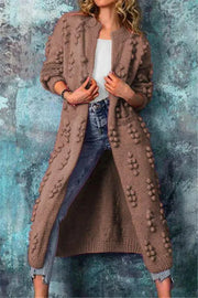 Zada | Textured Open-Front Long Cardigan