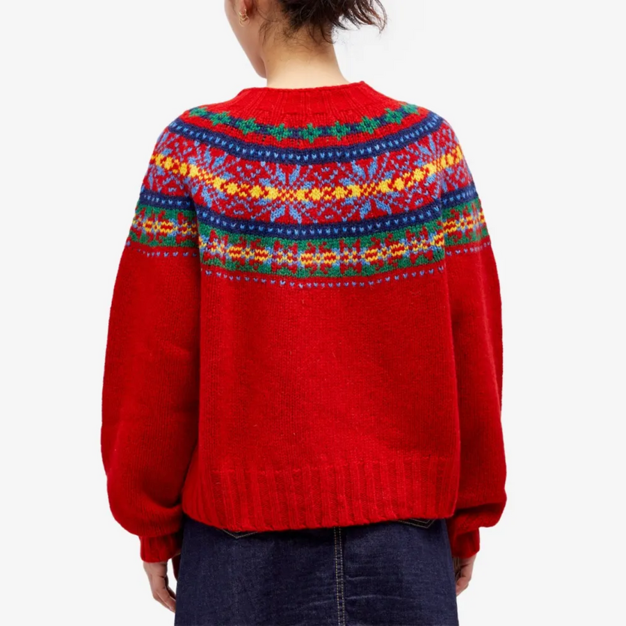 Women's jumper with a round neckline, long sleeves and ribbed cuffs and hem