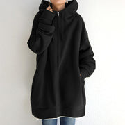 Zoila | Longline Zip-Neck Hoodie