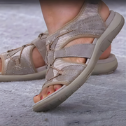 Women's sandals with cut-out detailing, multiple straps and a slingback strap
